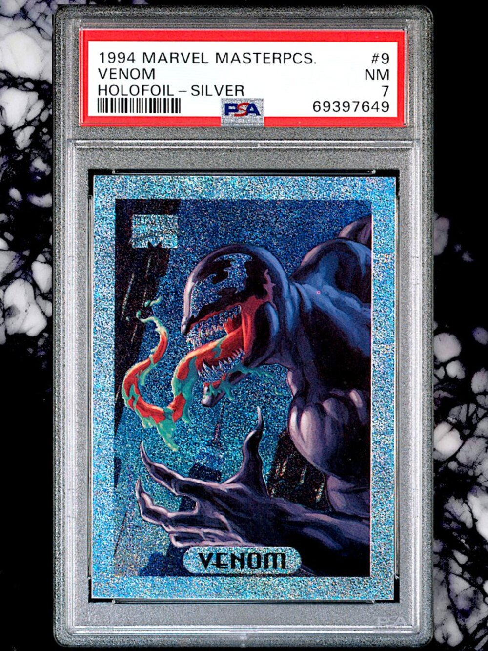 VENOM Marvel Masterpieces #9 Silver Holofoil 1994 PSA 7 NM